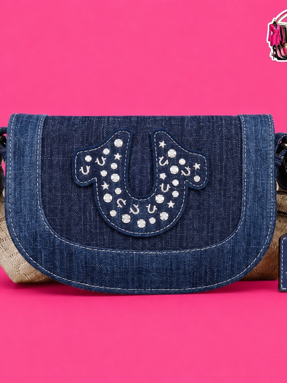 True Religion Denim Crossbody Shoulder Bag